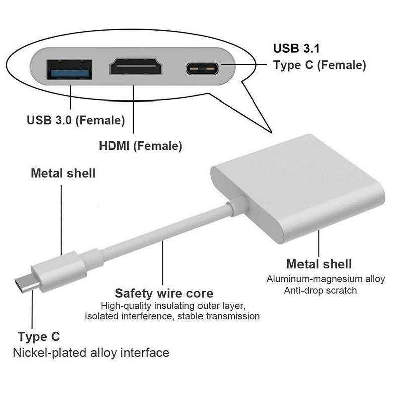 Converters Adapters Usb Charger Aluminum Type To Hdmi 3.0