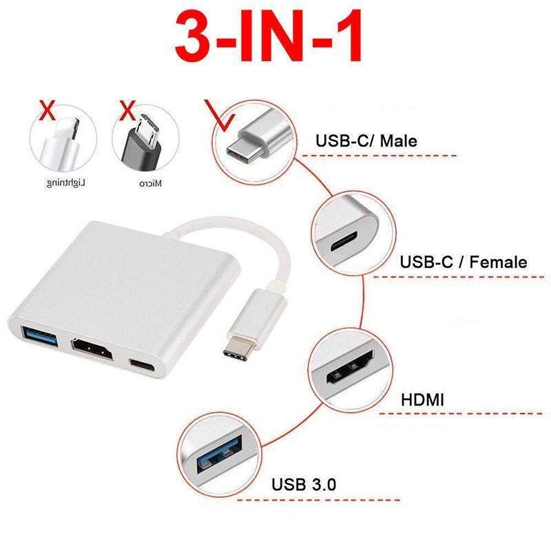 Converters Adapters Usb Charger Aluminum Type To Hdmi 3.0