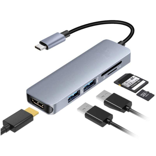 5 In 1 Usb C Hdmi Adapter For Macbook Pro 2016 / 2017 To Output Sdmicrosd Card Reader Ports 3.0