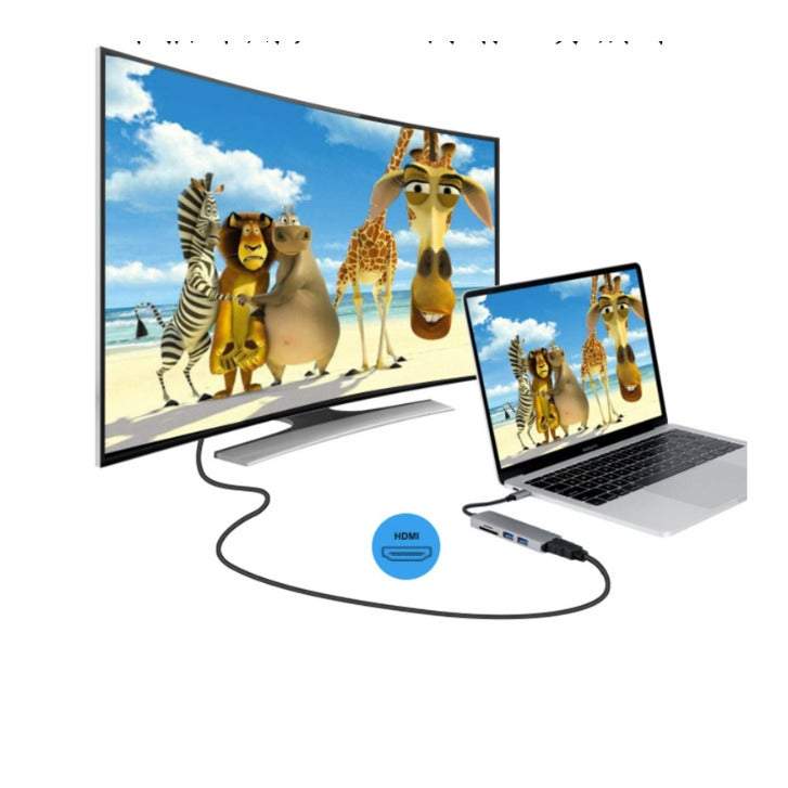 5 In 1 Usb C Hdmi Adapter For Macbook Pro 2016 / 2017 To Output Sdmicrosd Card Reader Ports 3.0