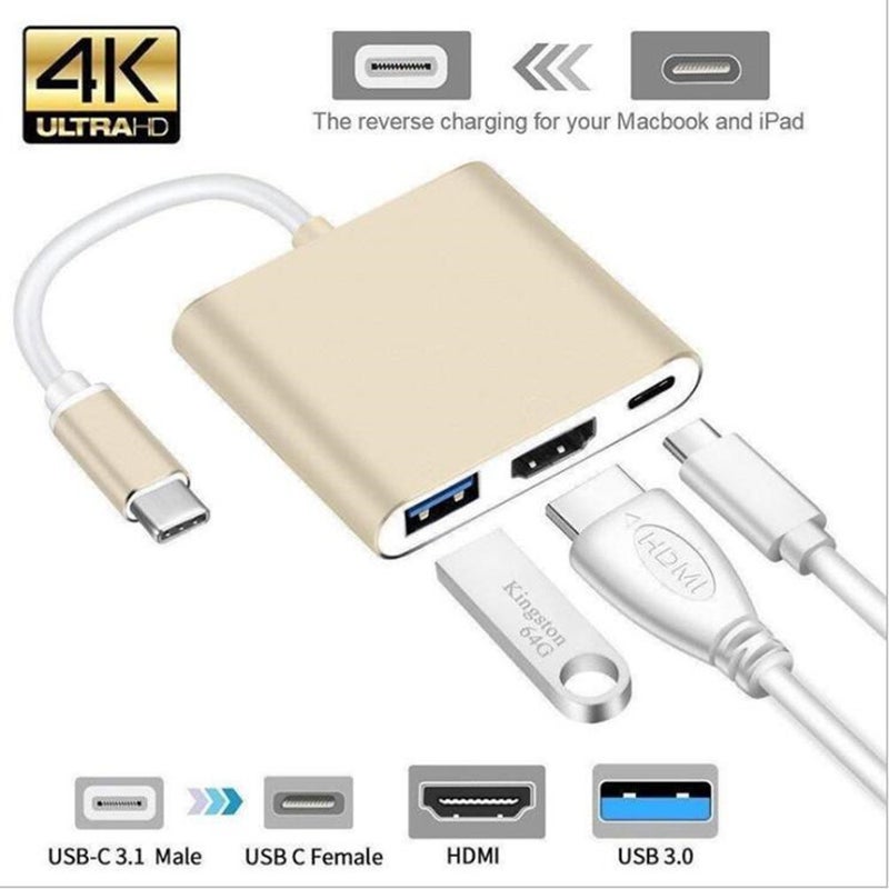 Usb C Hdmi Type Mac 3.1 Converter Adapter Typec To Hdmiusb 3.0Type Aluminum For Apple Macbook