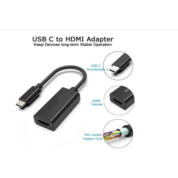 Usb Type C To Hdmi Adapter 4K Cable For Macbook 2015 2016 2017 Pro 2018 Samsung Galaxy S9 S8 Surface Book Dell Xpx 13 Pi