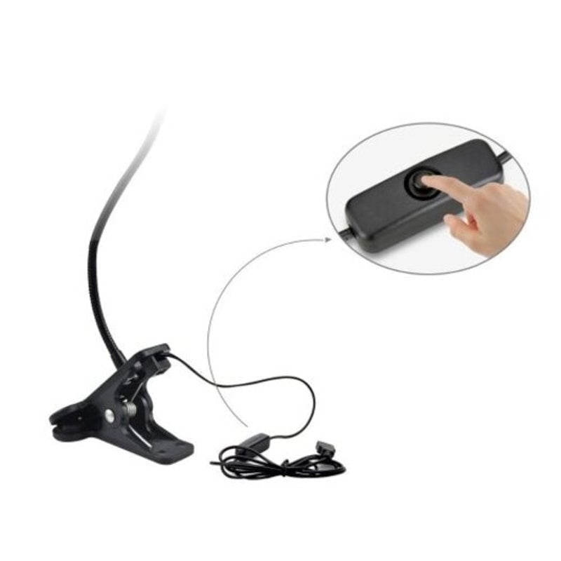 Usb Computer Reading Led Clip Lamp Black Warm Light