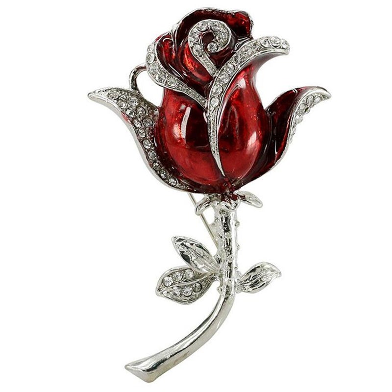 Usb Flash Drive 128Gb Crystal Rose Flowers Brooch Pendrive Memory Storage Stick For Ladies