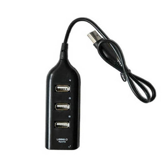 Usb Flash Drive Black 2.0 Hi Speed 4 Port Splitter Hub Adapter For Pc Computer Accessories