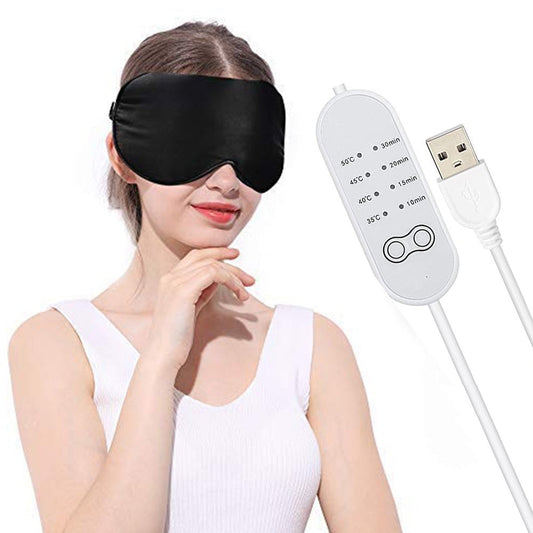 Usb Heated Eye Mask Reusable Silk Steaming Massager For Sleeping Puffiness Anti Dark Circle Patch Care