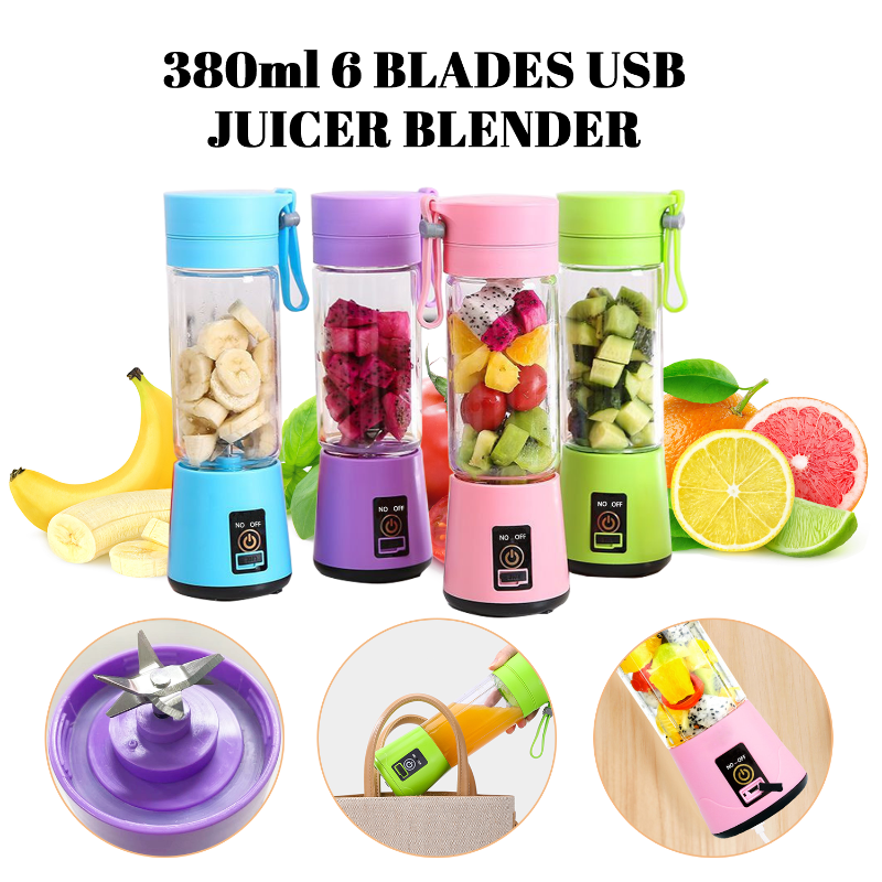 6 Blades Blender Bottle Travel Usb Electric Juicer Cup Machine