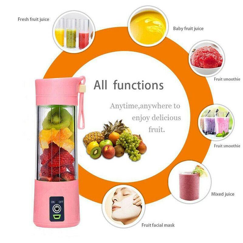 6 Blades Blender Bottle Travel Usb Electric Juicer Cup Machine