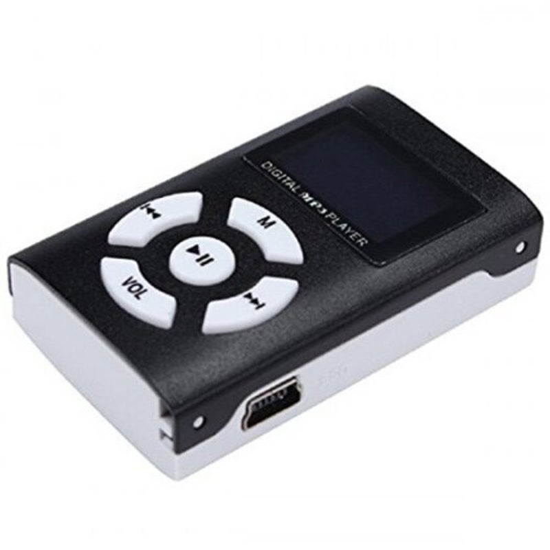 Usb Mini Mp3 Player Lcd Screen Support 32Gb Micro Sd Tf Card Black