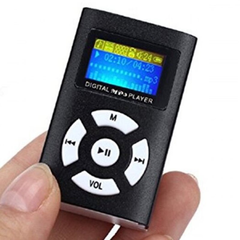 Usb Mini Mp3 Player Lcd Screen Support 32Gb Micro Sd Tf Card Black
