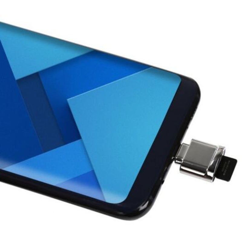 Usb Type C 3.1 To Microsd Tf Card Reader Adapter For Macbook Smartphone / Tablet Platinum
