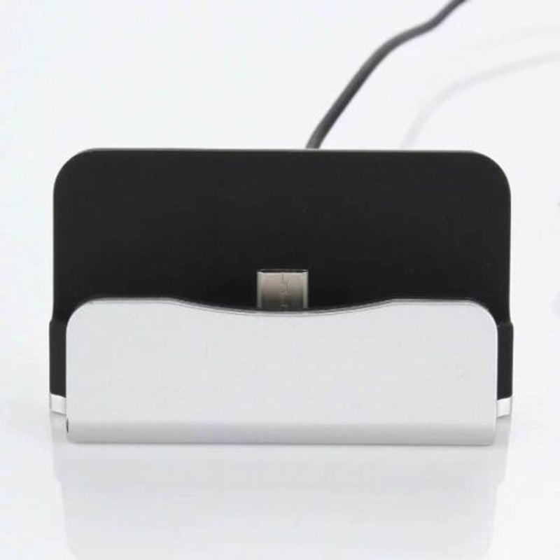 Usb Type C Docking Station Stand Charger Charging Cradle Holder For Samsung / Xiaomi Oneplus Huawei Silver
