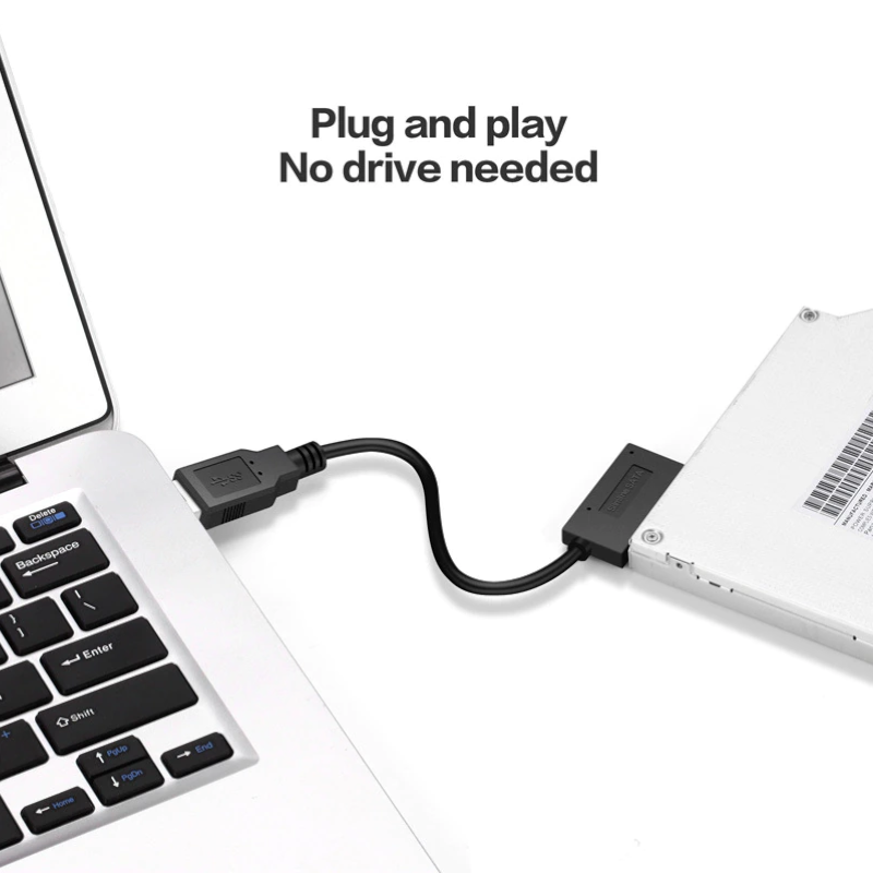 Usb Adapter Pc 6P 7P Cd Dvd Rom Sata To 2.0 Converter Slimline 13 Pin Drive Cable For Laptop Notebook