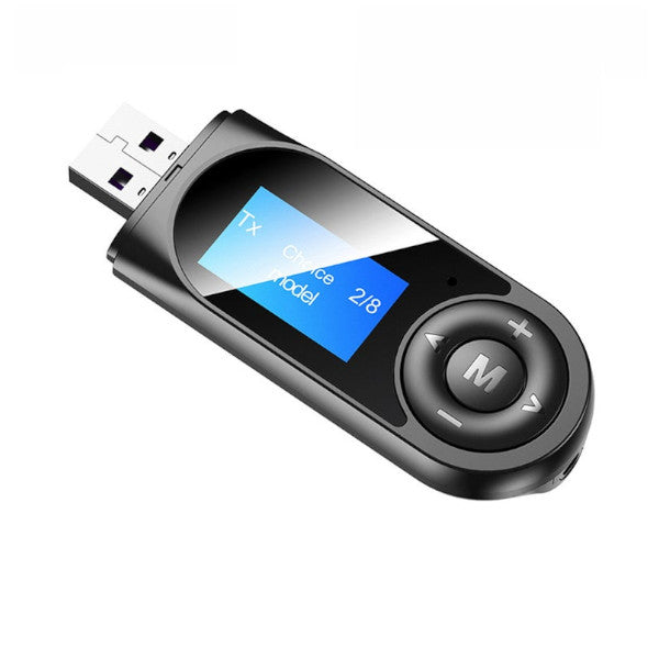 Usb Bluetooth 5.0 Audio Transmitter Receiver Lcd Display 3.5Mm Aux Rca Stereo Wireless Adapter Dongle For Pc Tv Car Head