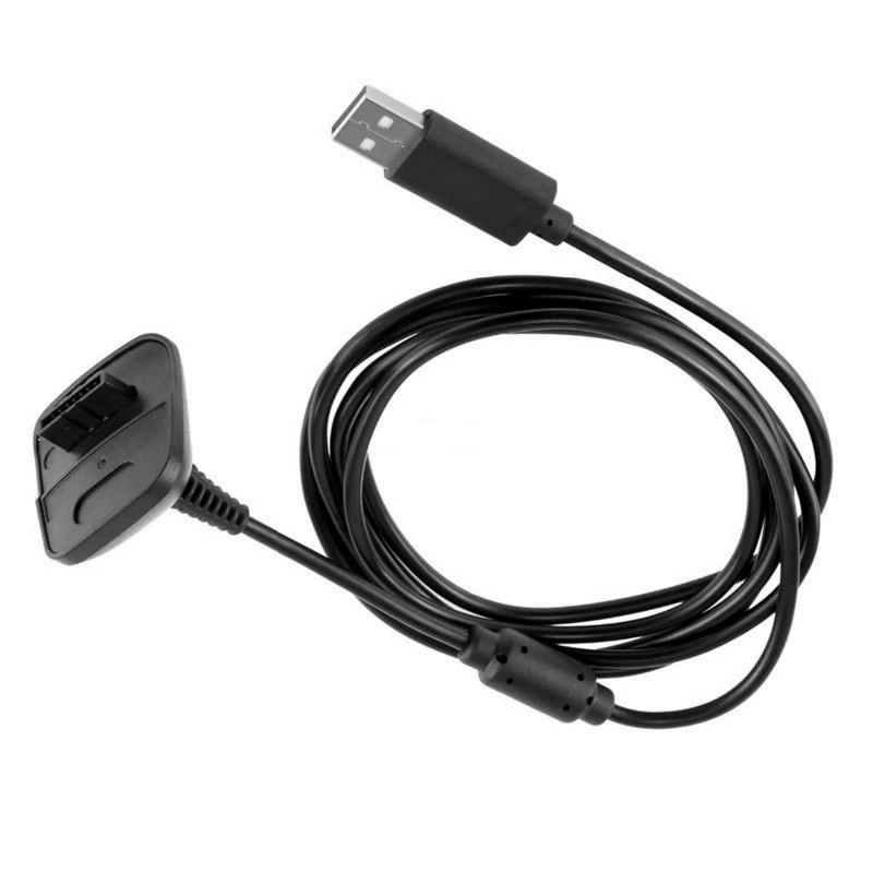 Usb Charger Play Charging Cable Cord For Xbox 360 Wireless Controller Black