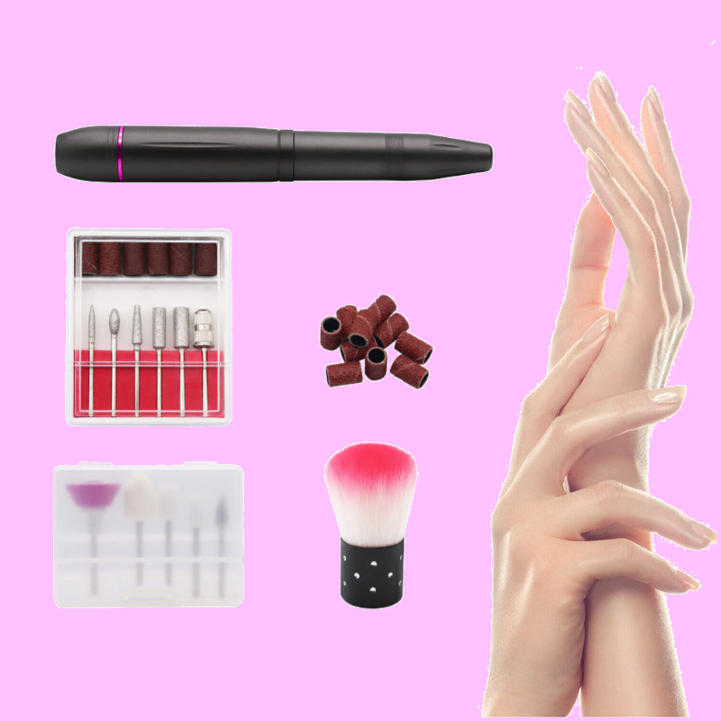 Usb Electric Nail File Acrylic Manicure Drilling Kit