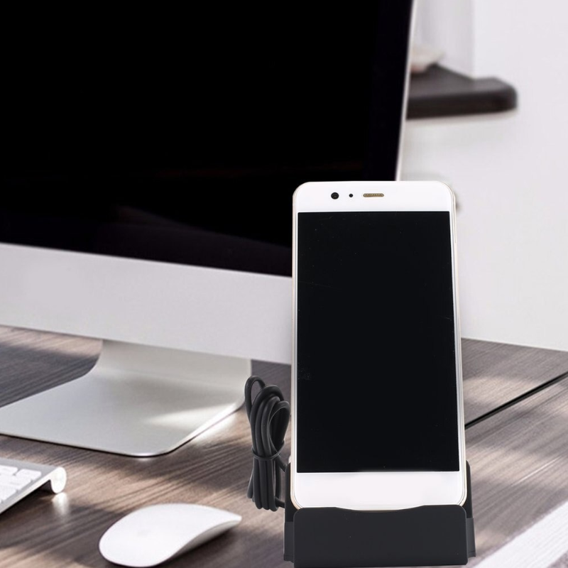 Usb Type C Docking Station Stand Charger Charging Cradle Holder For Samsung / Xiaomi Oneplus Huawei Silver