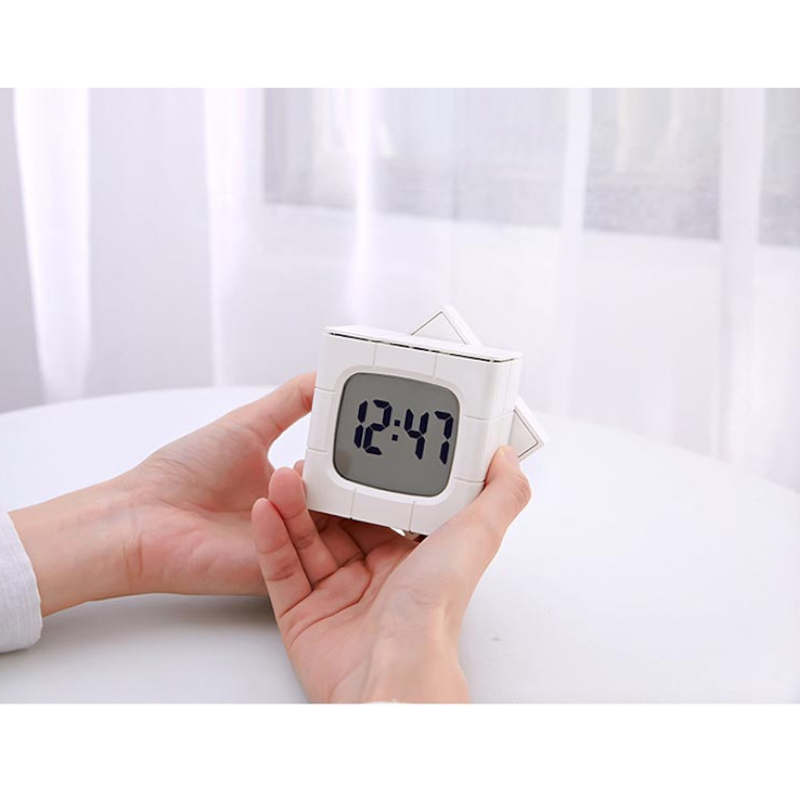 Usb Charging Voice Control Alarm Clock Cube Led Night Light