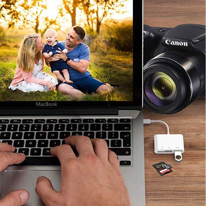 Card Readers Usb Sd Type To Camera Memory Tf Micro 3 In 1 Adapter Compatible With Macbook Pro Air / Ipad 2018 Samsung Ga