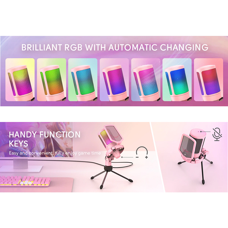 Usb Gaming Pc Microphone Streaming Podcasts Desktop Condenser