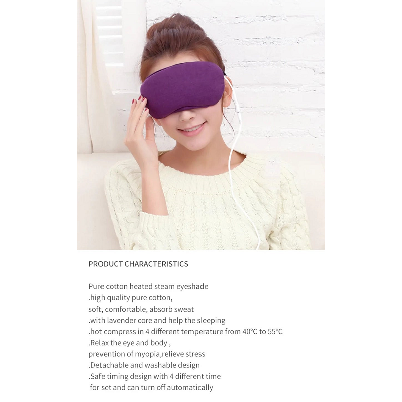 Usb Heated Eye Mask Far Infrared Eyeshade For Dry Hot Compress Puffy Massager