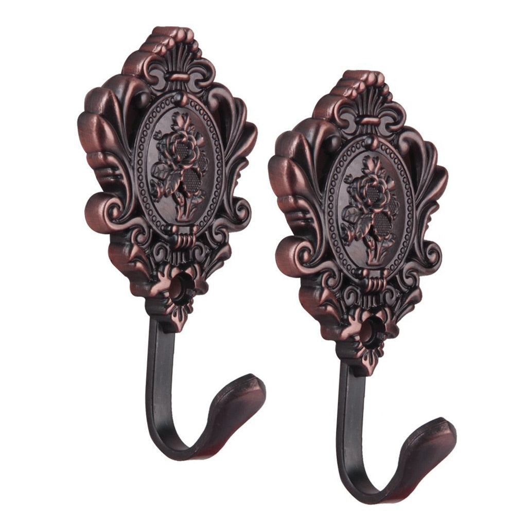 2Pcs/Set Alloy Drapery Curtain Wall Hook Tieback Rose Pattern Accessories