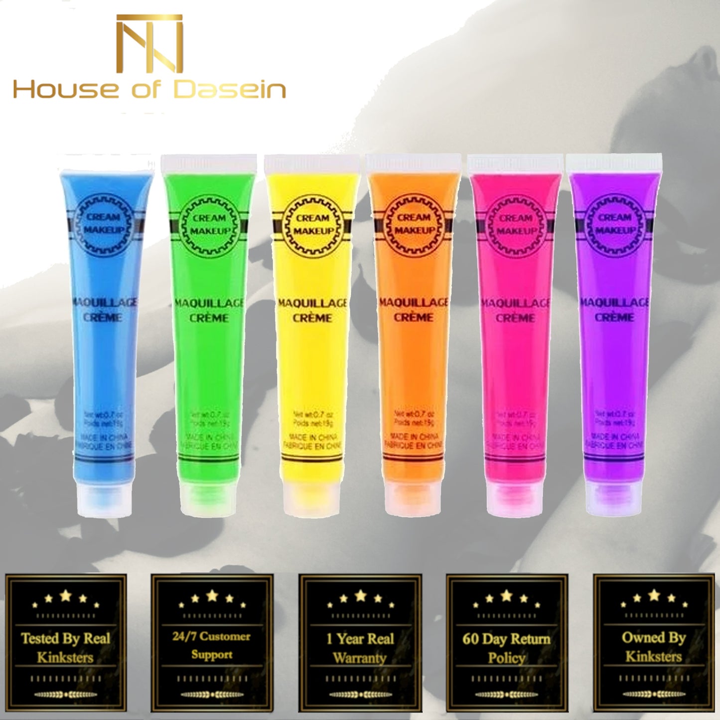 Uv Blacklight Reactive Face Body Glow Paint 6 Pack Kink Bdsm Fetish
