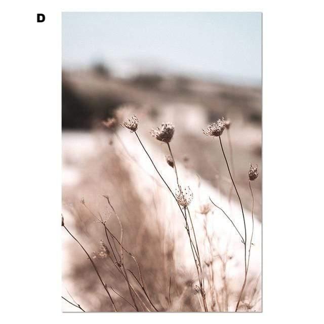 Whimsical Canvas Vintage Botanical Grass Wall Art Home Decor