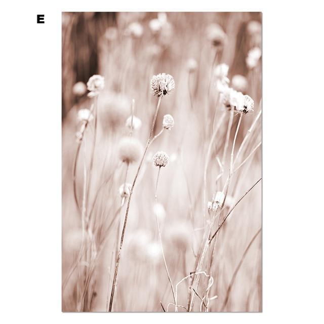 Whimsical Canvas Vintage Botanical Grass Wall Art Home Decor
