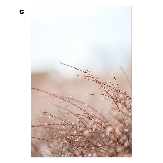 Whimsical Canvas Vintage Botanical Grass Wall Art Home Decor