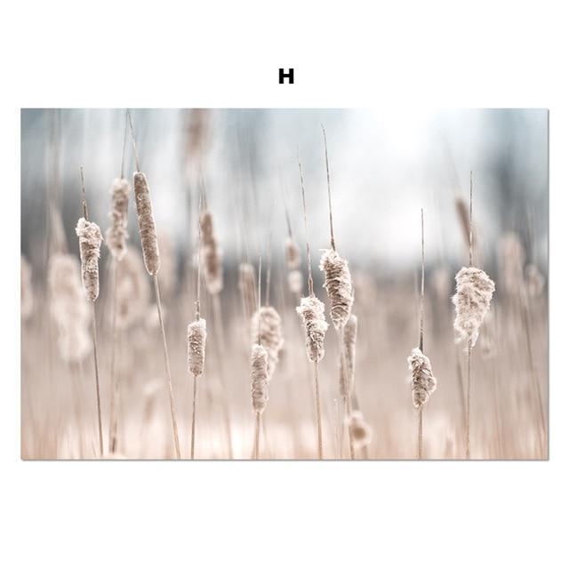Whimsical Canvas Vintage Botanical Grass Wall Art Home Decor