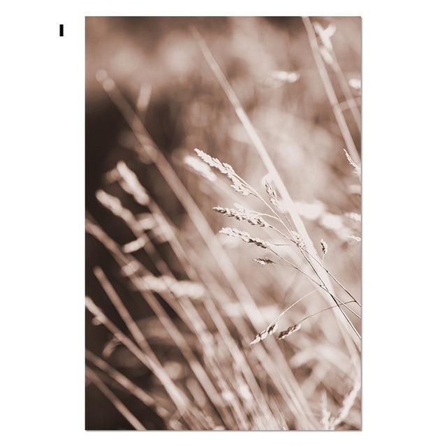 Whimsical Canvas Vintage Botanical Grass Wall Art Home Decor