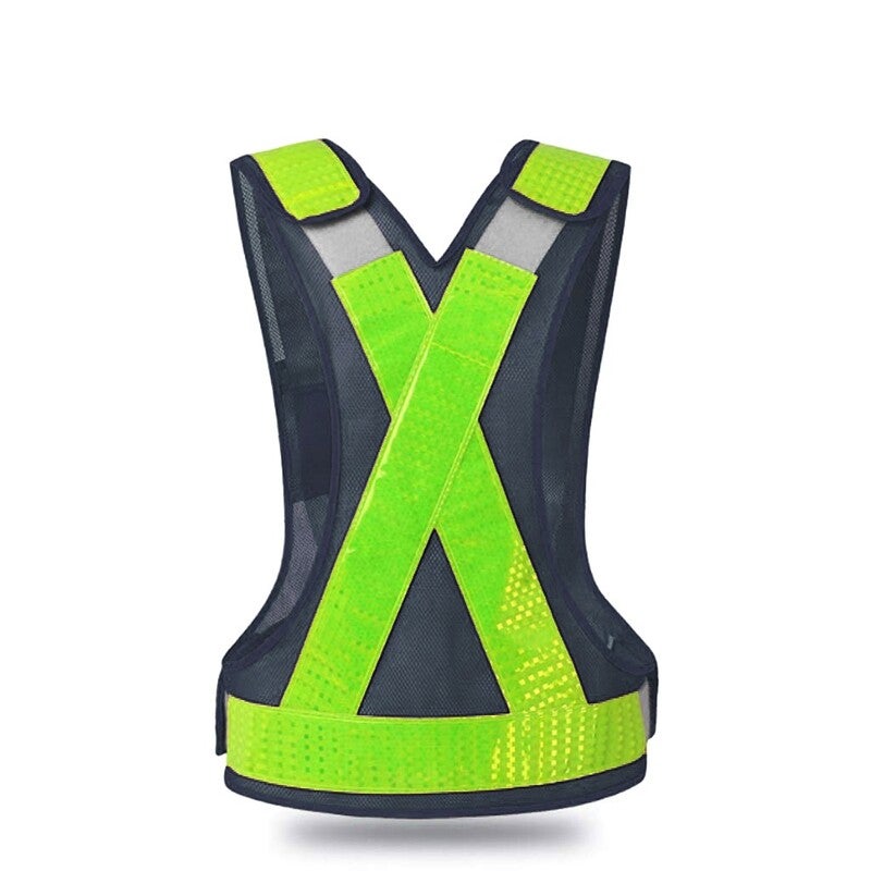 V Shaped Reflective Safety Vest Blue