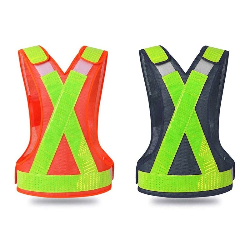 V Shaped Reflective Safety Vest Blue