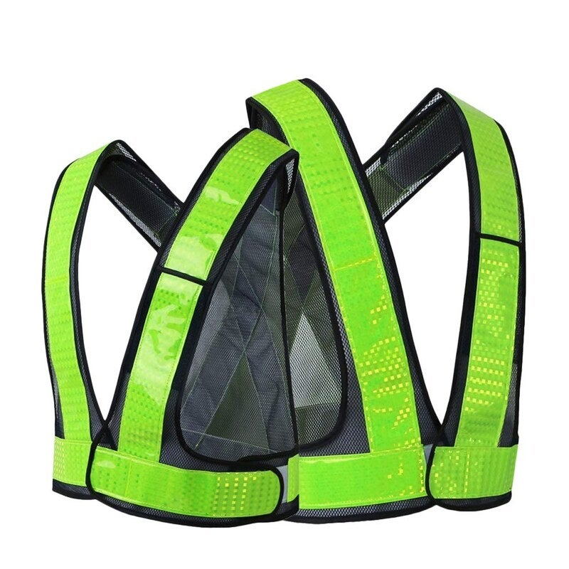 V Shaped Reflective Safety Vest Blue