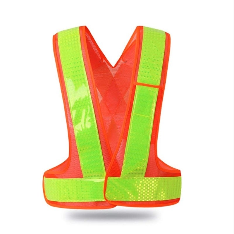 V Shaped Reflective Safety Vest Blue