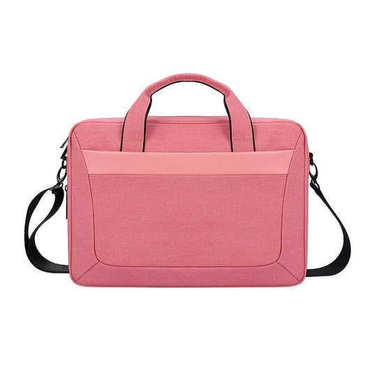 Expandable Laptop Bag - Waterproof Oxford Cloth Detachable Shoulder Strap Pink