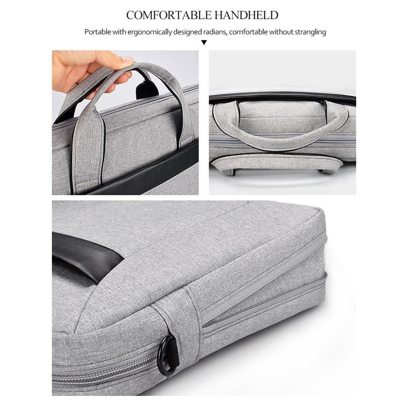 Expandable Laptop Bag - Waterproof Oxford Cloth Detachable Shoulder Strap Pink