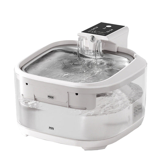Elosung 4.5L Smart Pet Water Fountain With Dual Flow Stainless Steel White Design