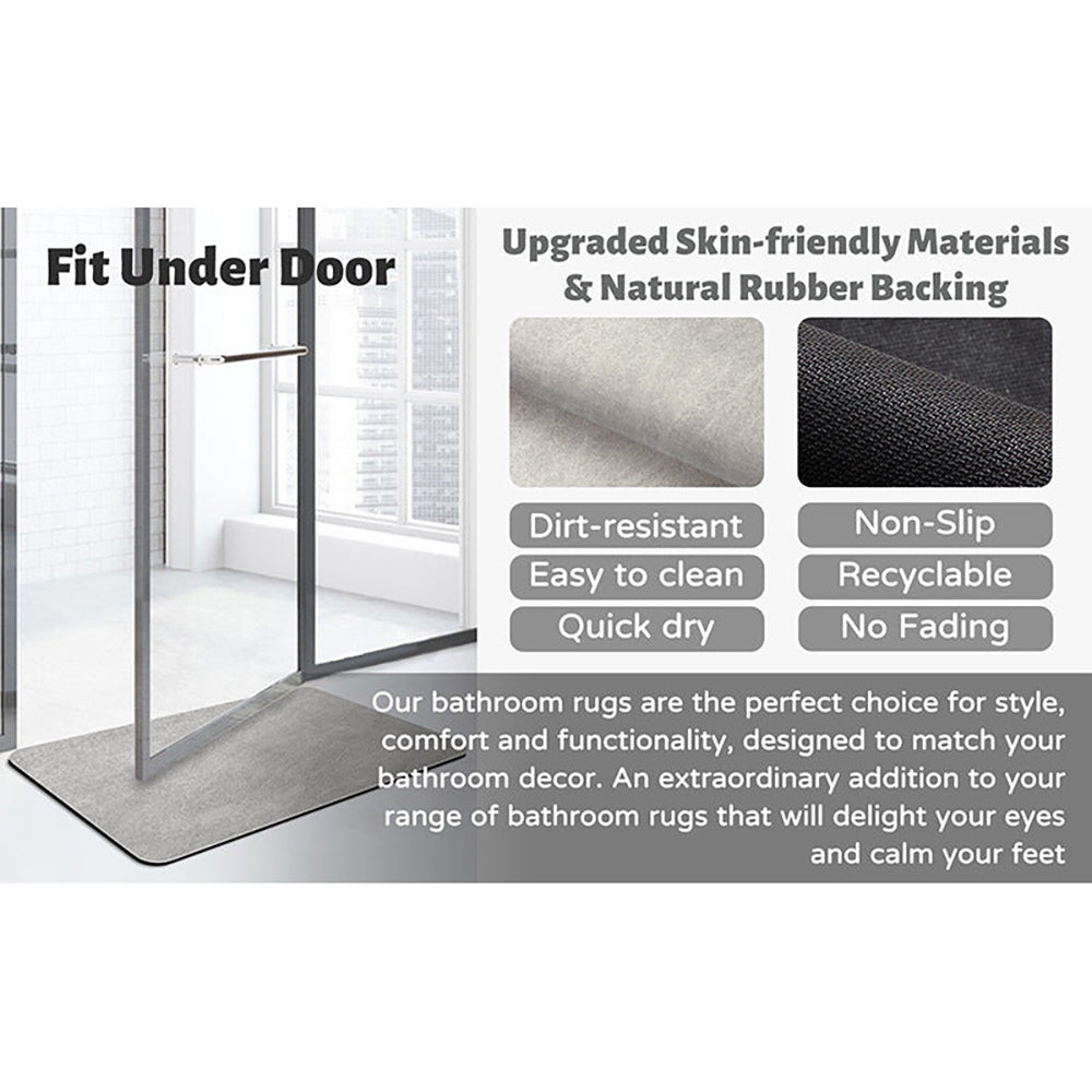 Brown Quick Dry Absorbent Non Slip Bath Rug For Bathroom Kitchen Entryway 45X70cm
