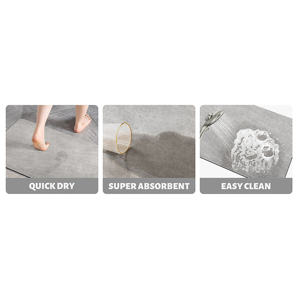 Brown Quick Dry Absorbent Non Slip Bath Rug For Bathroom Kitchen Entryway 45X70cm