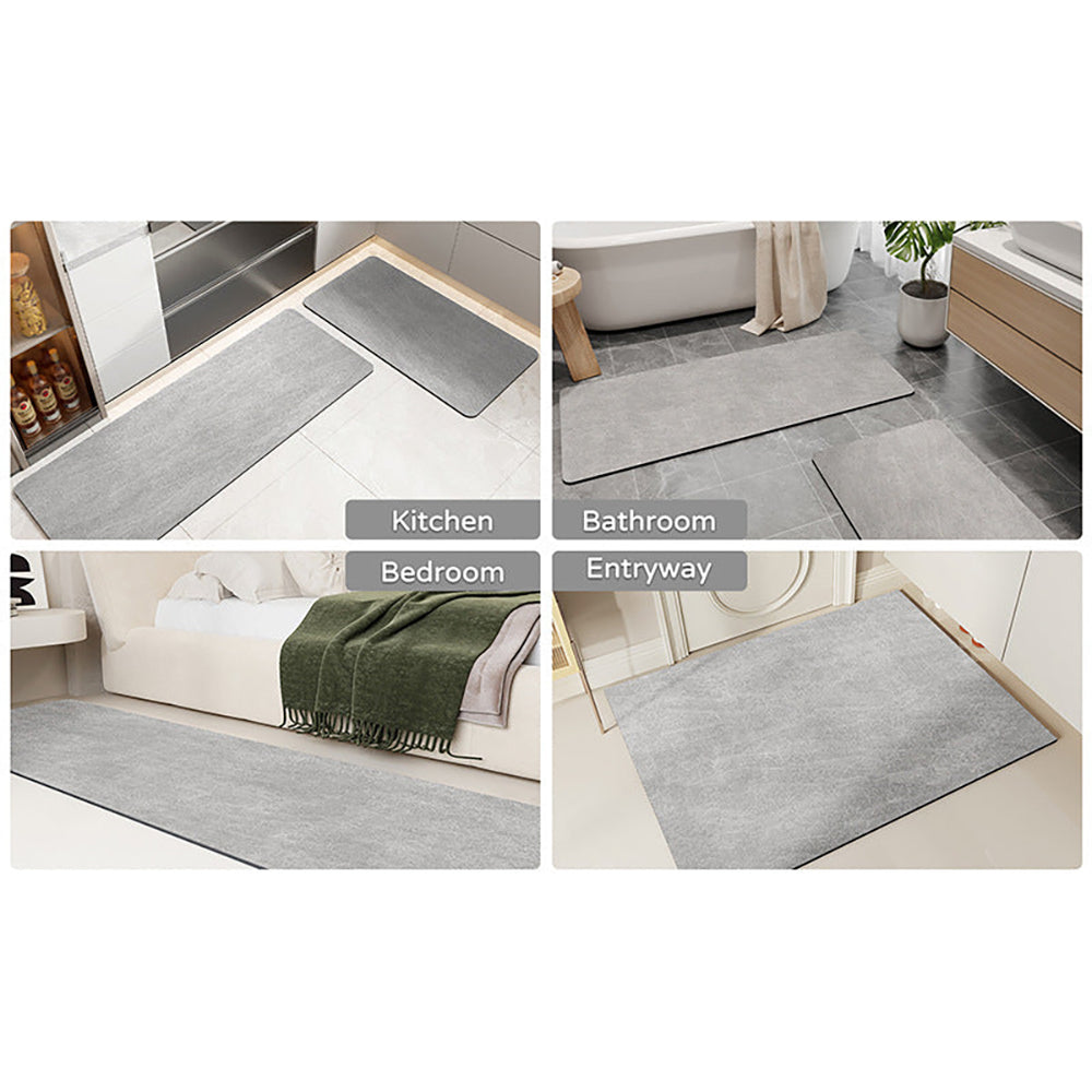 Brown Quick Dry Absorbent Non Slip Bath Rug For Bathroom Kitchen Entryway 45X70cm