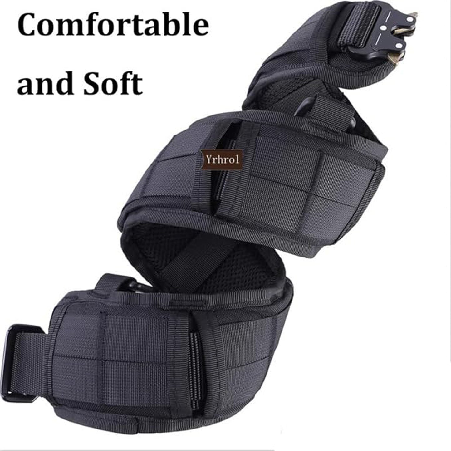 Black Tactical Battle Belt Set Padded Molle Outer & Nylon Inner