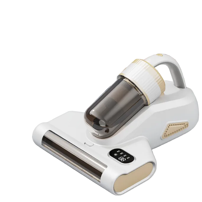 White Advanced Cordless Uv-C Dust Mite Vacuum Handheld Cleaner With Hot Air Pulsating Pads & Led Display