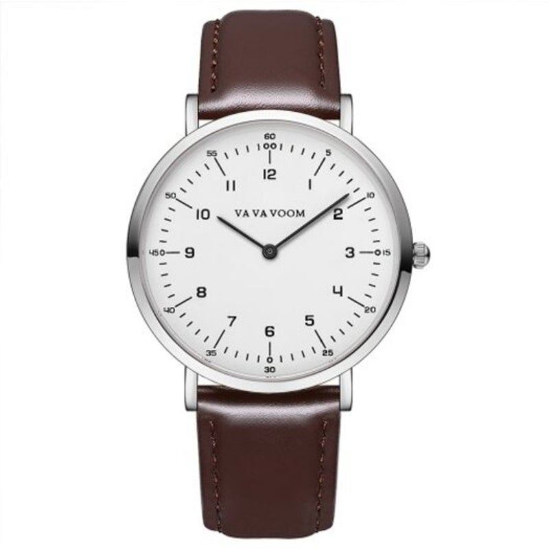 Veile Studios Fashion Trend Simple Ultra Thin Men's Belt Quartz Watch Puce