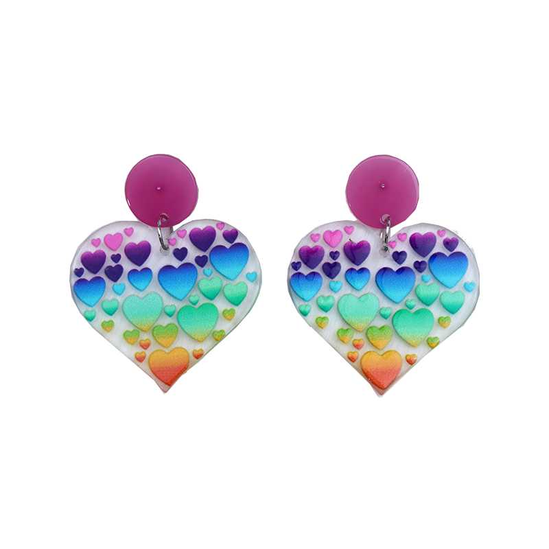 Veile Studios Valentines Day Rose Red Love Heart Earrings For Women