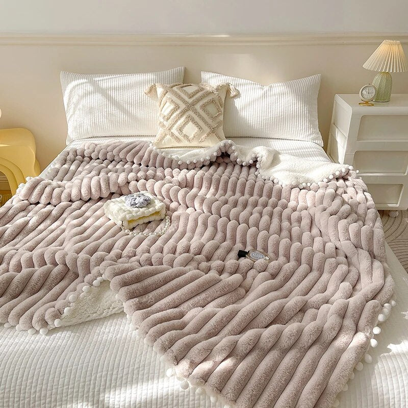 Brown Tuscan Faux Fur Weighted Blanket 120X150cm For Autumn Winter Warmth
