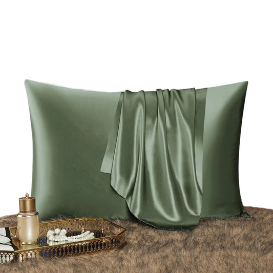 Pillowcase 51X66cm Green Mulberry Silk For Comfortable Bed Use