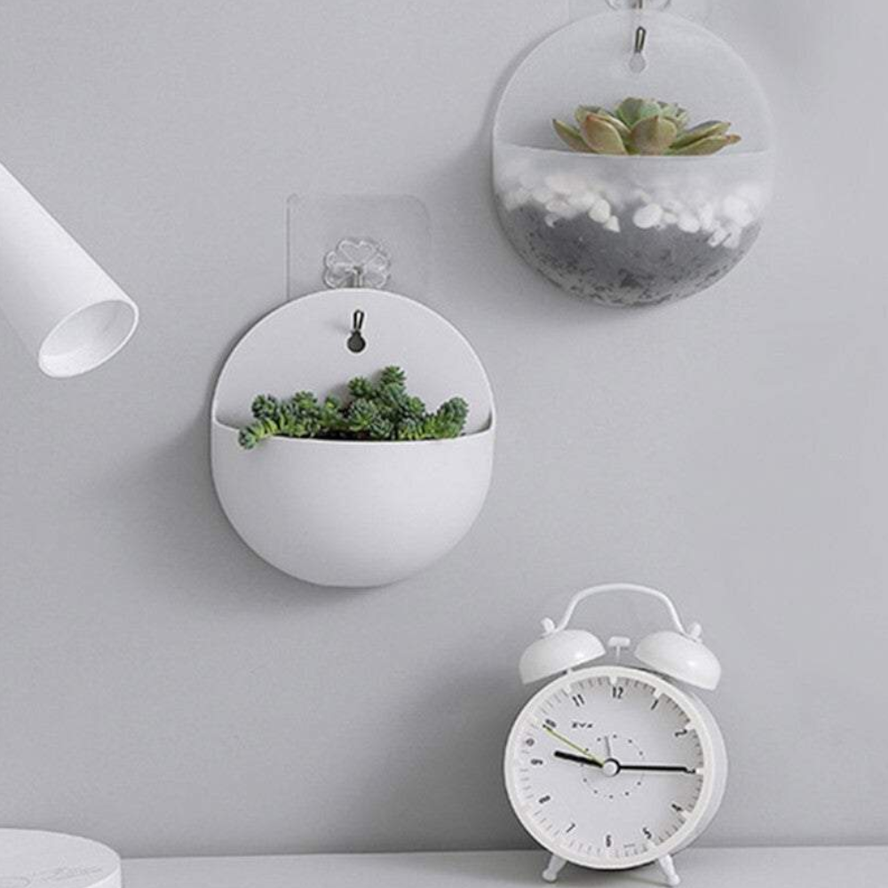Vases Decorative Pots Plastic Half Round Mini Wall Plant Hanging