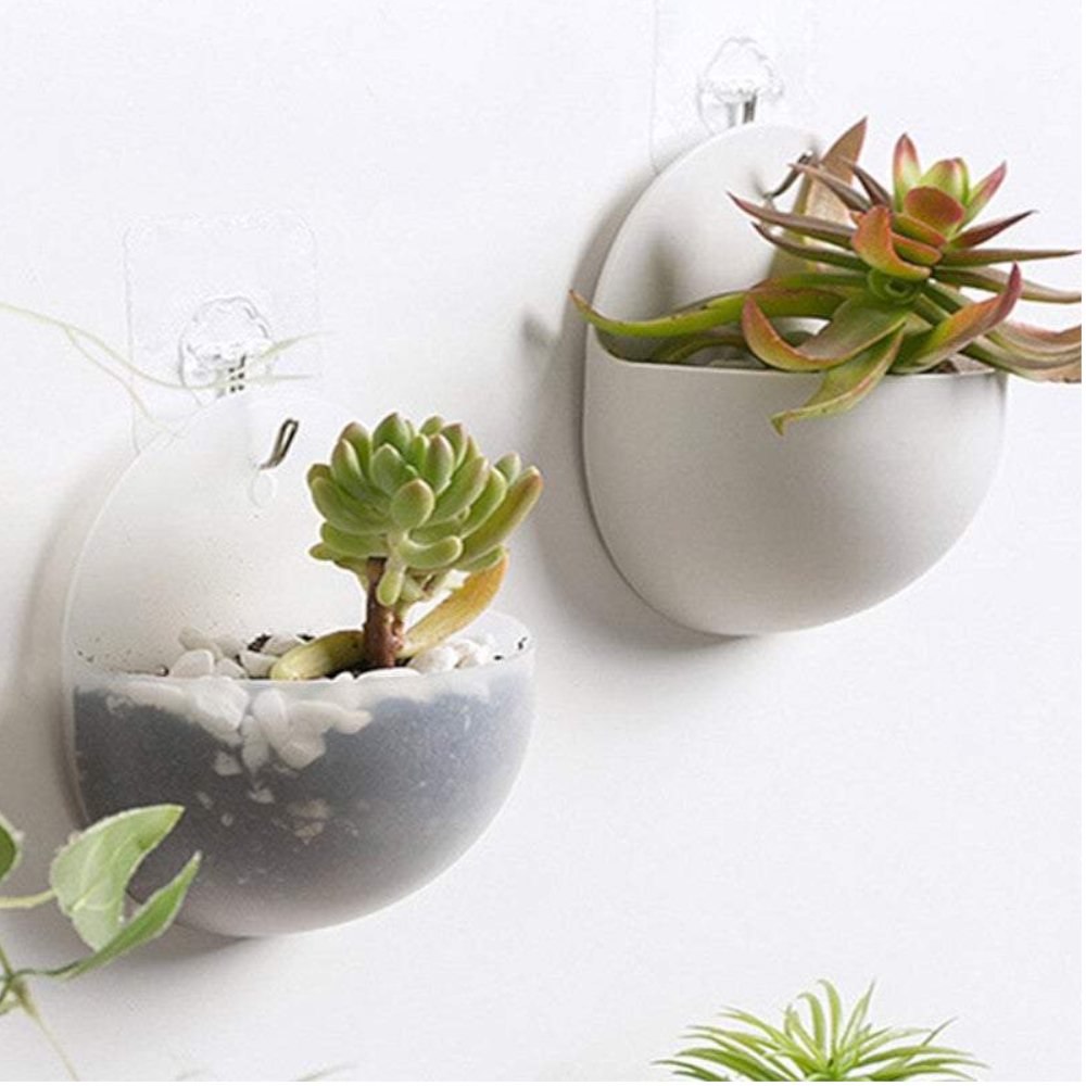 Vases Decorative Pots Plastic Half Round Mini Wall Plant Hanging